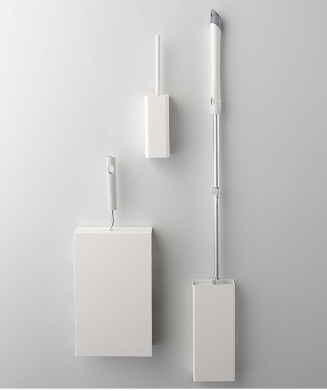 tower タワー マグネットフローリングワイパースタンド  フローリングワイパー 収納 マグネット 冷蔵庫 洗濯機 おしゃれ 省スペース 白 黒 モノトーン  