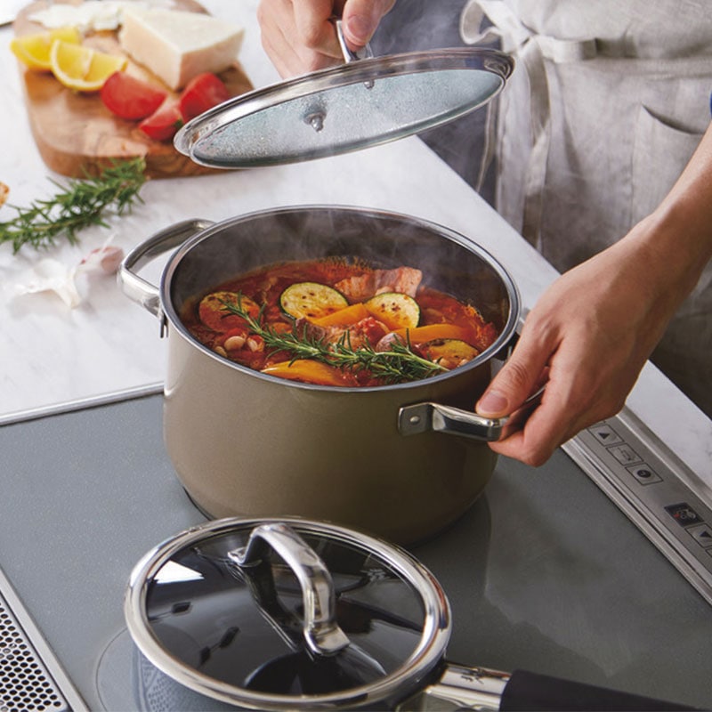 WMF ヴェーエムエフ フュージョンテック ミネラルプロ ローキャセロール 20cm  両手鍋 深型 蓋付き 無水鍋 無水調理鍋 おしゃれ ドイツ製 焦げ付かない IH対応 食洗器対応 丈夫 頑丈  