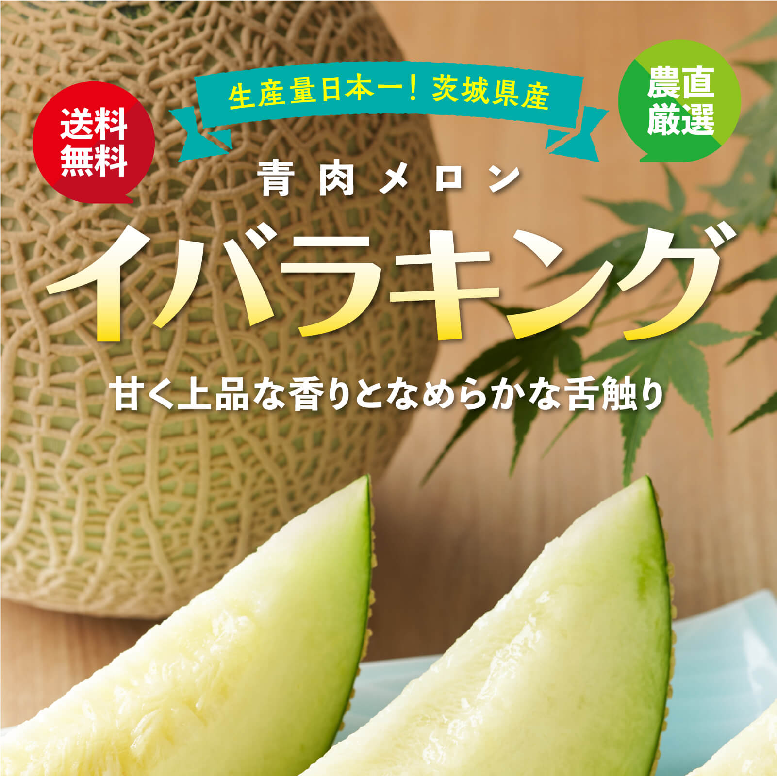 生産量日本一！茨城県オリジナル品種 青肉メロン「イバラキング」