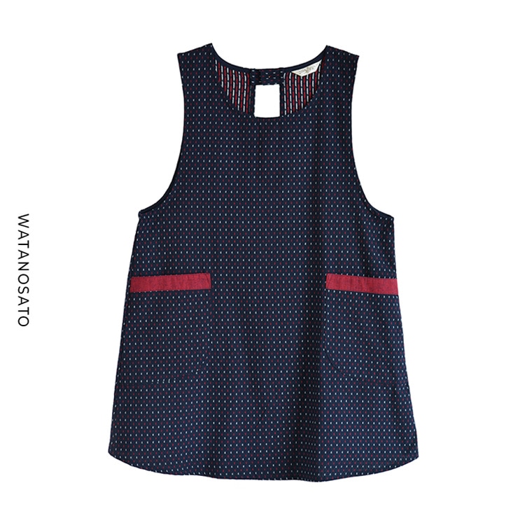 久留米織エプロン 割烹着 家事 久留米織 部屋着 炊事 喫茶店