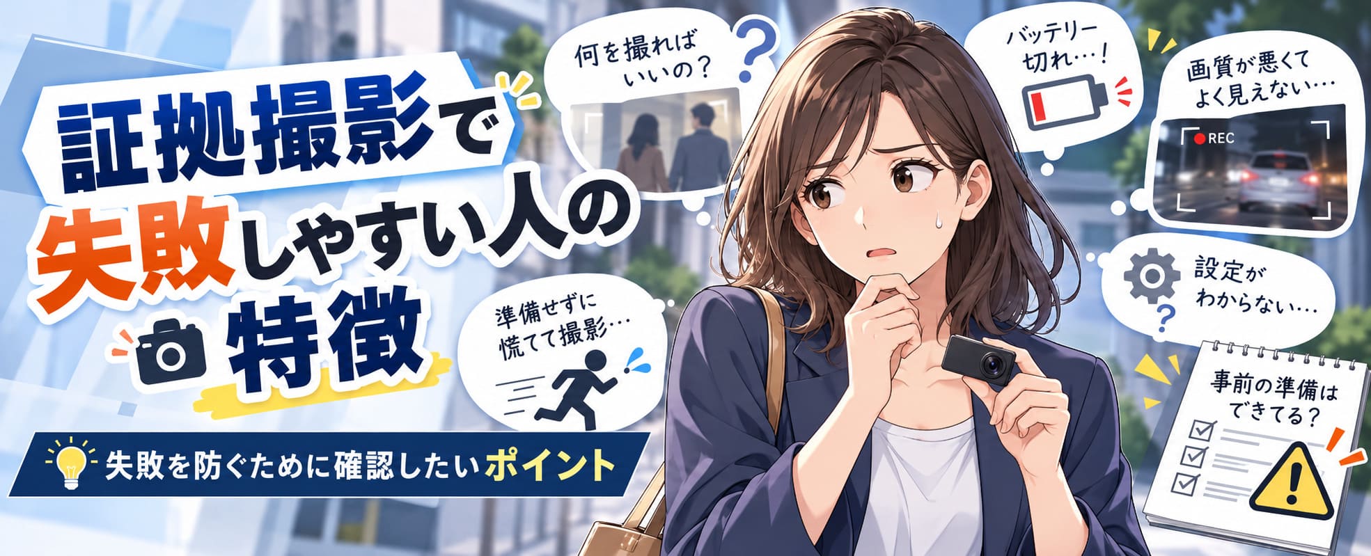 証拠撮影で失敗しやすい人の特徴