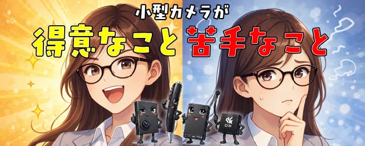 小型カメラが得意なこと、苦手なこと