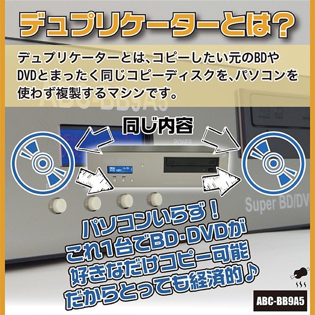 ブルーレイ・DVD対応最高級デュプリケーター テッパン（ABC-BB9A5 