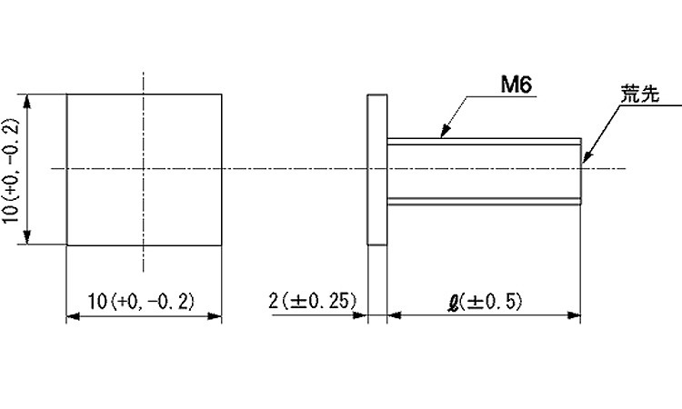 M16X100 CAP(HSK(光精工 ｽﾃﾝﾚｽ(303､304､XM7等) 生地(標準) - ネジ・釘