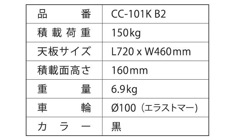 ナンシン コンパクトキャリー CC-101KB2 ブラック 150kgタイプ - 10