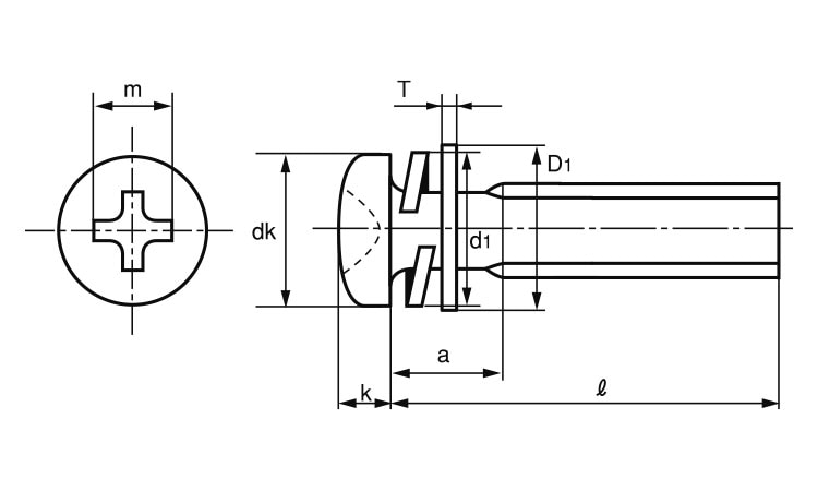M3X6 ( )ﾅﾍﾞP=3 組み込みねじ 黄銅 生地(標準) - ネジ・釘・金属素材