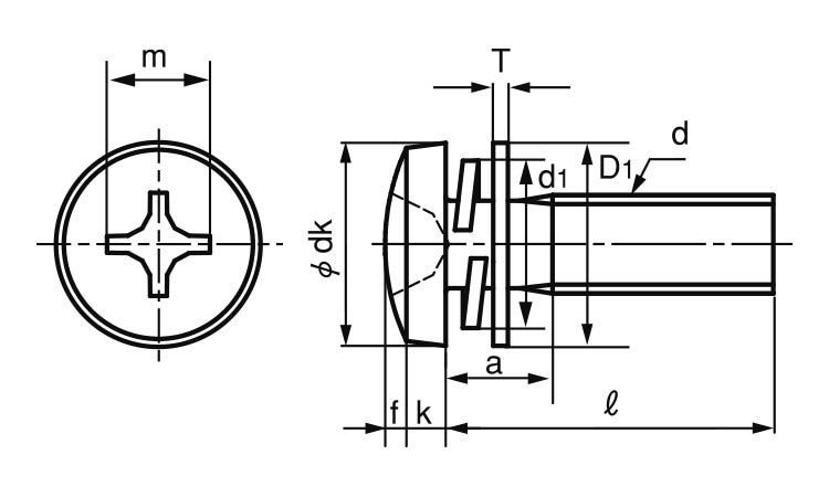バインドI＝3 《標準(または鉄)/クロメート》 | 組込みねじ,標準(または鉄),クロメート,I=3 | ネジショップ