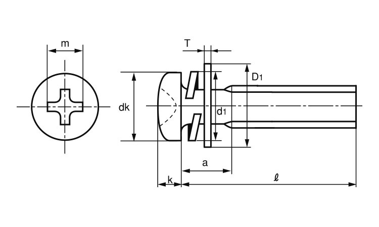 M4X6 ( )ﾅﾍﾞP=3(薄板用 組み込みねじ 鉄(標準) ﾕﾆｸﾛ - ネジ・釘・金属素材