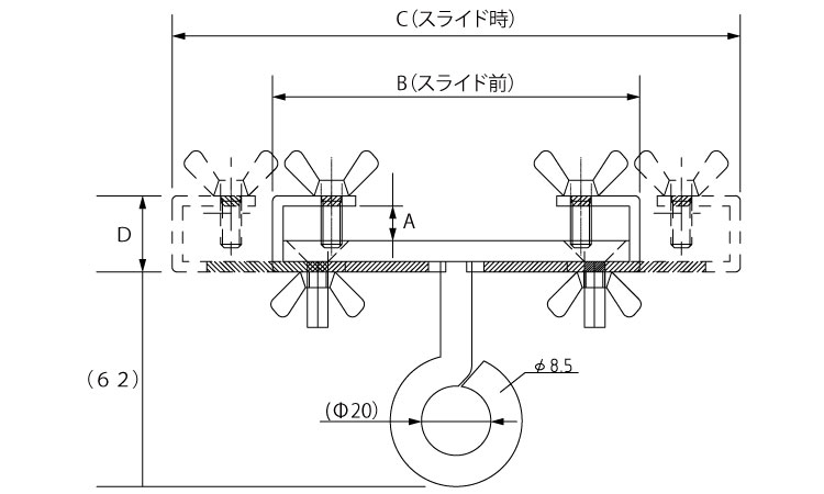 Ｈ鋼吊る～す 《標準(または鉄)/ユニクロ》 | 金具類,標準(または鉄),ユニクロ,トップ | ネジショップ