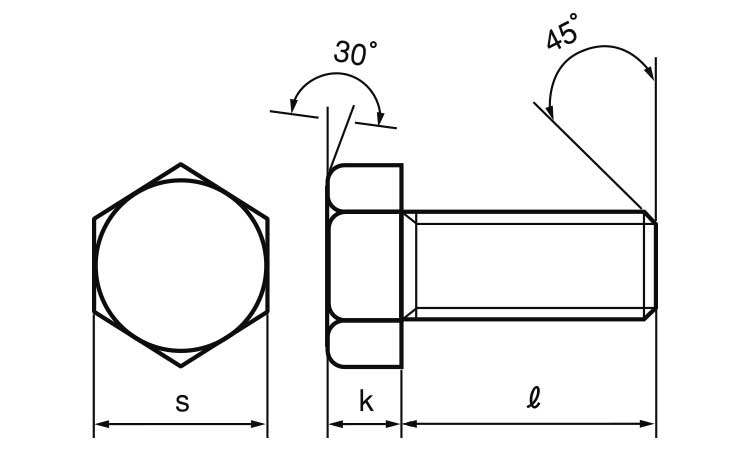 六角ボルト Ｍ８（Ｂ＝１４（全 《標準(または鉄)/クロメート