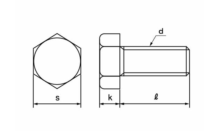 Ａ２−１００　六角ボルト（半ねじA2-100 6カクBT(ハン  10X50 ステンレス(303、304、XM7等) 生地(または標準) - 1