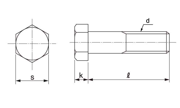 六角ボルト（半（ウィット 《鉄(または標準)/ユニクロ》-ネジショップ