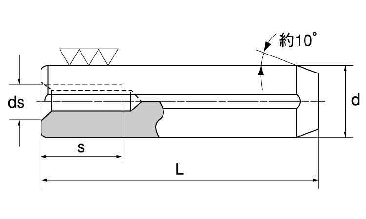 内ねじ テ−パ−ピン（大喜多製 8 X 25 ステンレス(SUS303