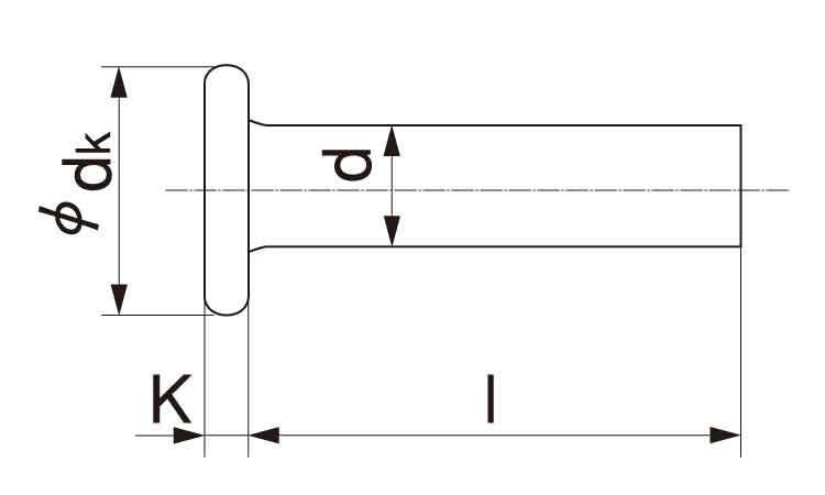 丸リベットﾏﾙﾘﾍﾞｯﾄ 6 X 100 標準(または鉄) 生地(または標準) - ネジ