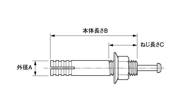 メタルヒットアンカー（ＭＨメタルヒットアンカー  MH-12100 標準(または鉄) ドブ(溶融亜鉛めっき) - 2
