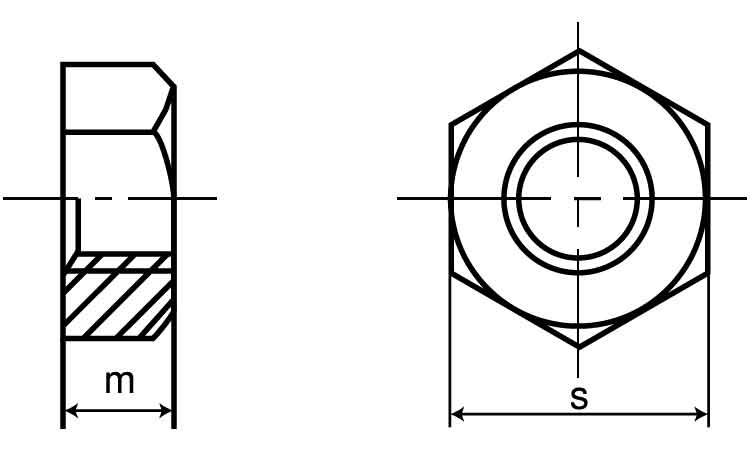 六角ナット（１種（細目切削品 《ＳＣＭ/生地(または標準)》 | 六角
