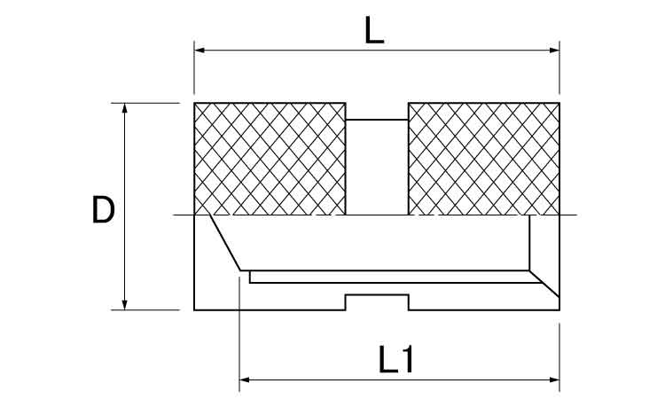 愛用 低カドミウム黄銅 生地 成型時インサート XZE 溝入 貫通穴 両面取り <BR>M2.5×4.0×5.0 XZE-254050 