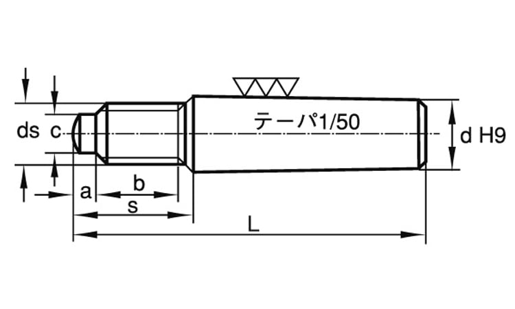 Ｓ４５ＣＱ外ねじテーパーＰ大喜多ソトネジツキ テーパーピン 12 X 55 標準(または鉄)/生地(または標準) Ｓ４５ＣＱ外ねじテーパーＰ大喜多ソトネジツキ テーパーピン 8 X 75