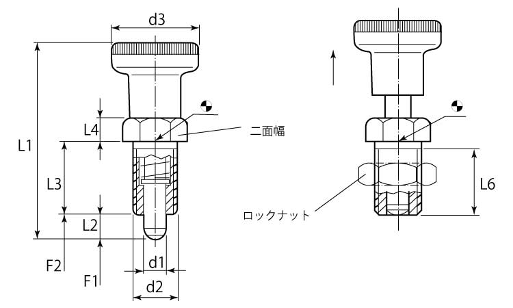 22120六角カラー付 ノブ付 《標準(または鉄)/生地(または標準
