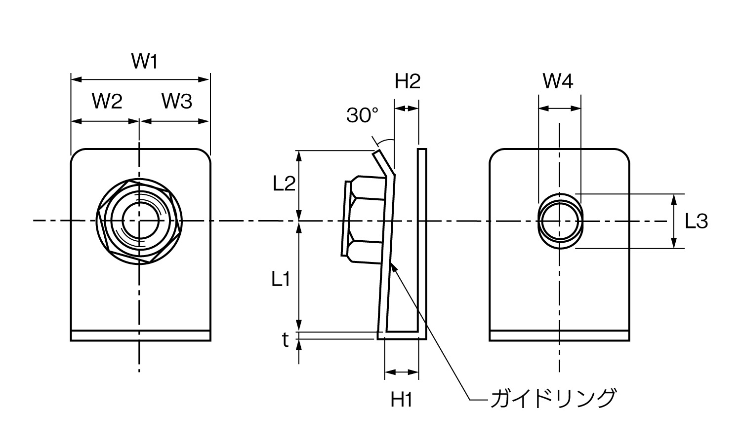 ゆるみ止めクリップKナット 《ｽﾃﾝﾚｽ(303､304､XM7等)/生地(または標準