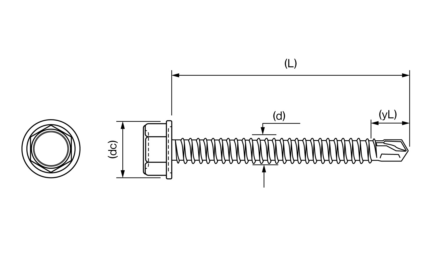 パイロビス（HEX 《標準(または鉄)/ディスゴ》 | ドリルねじ,標準