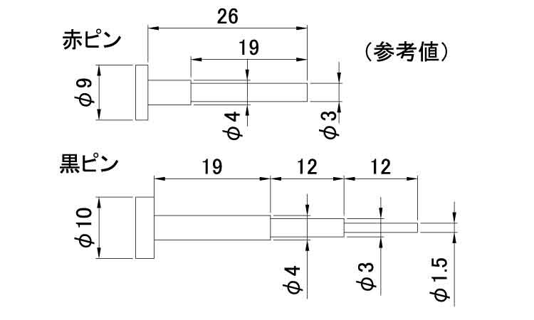 専用　赤ぴん トグラー用ピン（赤・黒 《標準(または鉄)/生地(または標準)》 | ｱﾝｶｰ