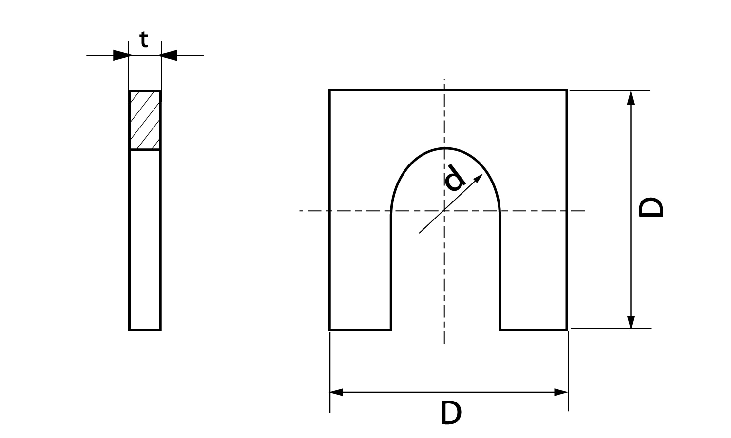 U字角ワッシャー 5T 《ｽﾃﾝﾚｽ(303､304､XM7等)/生地(または標準