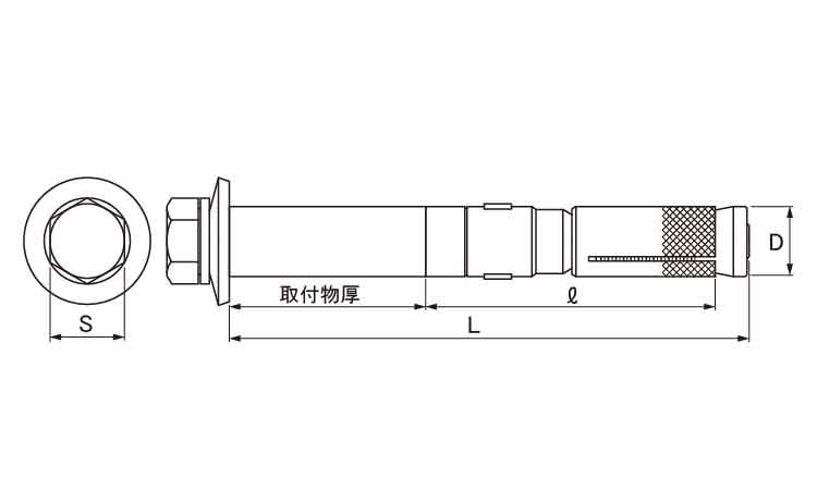 サンビックアンカー（ＮＳＢ 《標準(または鉄)/三価ホワイト》 ｱﾝｶｰﾎﾞﾙﾄ,標準(または鉄),三価ホワイト,金属アンカー,サンコーテクノ  ネジショップ