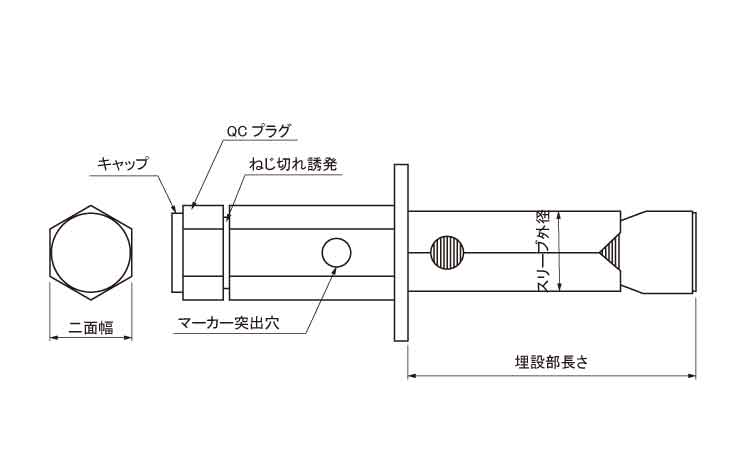 ＱＣアンカー（エヌパット製）　 QC-40K　鉄　電気めっき　 - 4