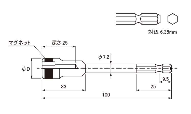 ビット ＭＢ４５（マグネット圧入 | 工具類,標準(または鉄),生地