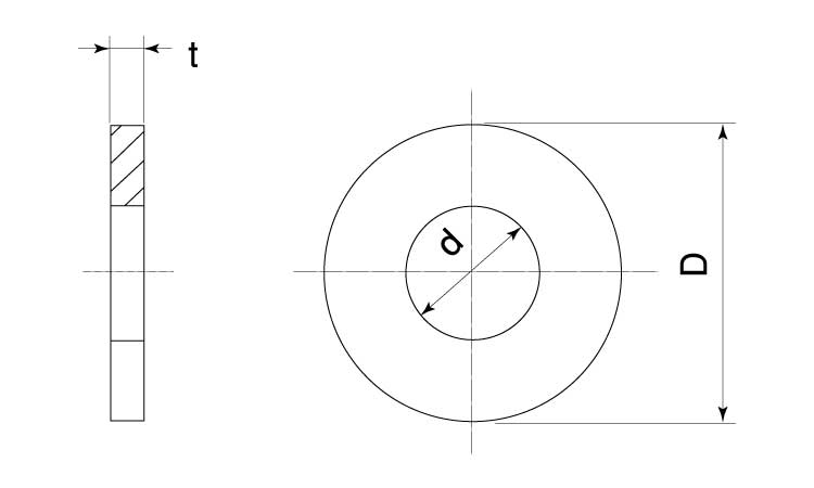 丸ワッシャー（特寸SUSマルW(10.5 0.3) 10.5X37X15 ステンレス(303、304、XM7等) 生地(または標準) - 1