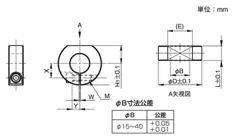 スリットカラー Ｄカットネジ無 《Ｓ４５Ｃ/生地(または標準)》 | 座金