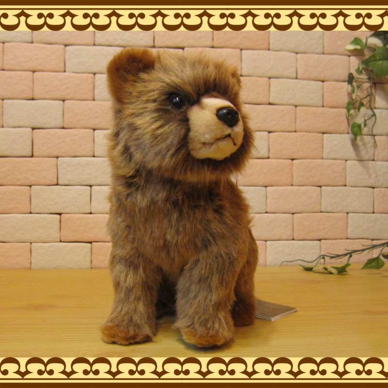 リアルなクマのぬいぐるみ　子熊　ブラウン　くまの置物　ベアーオブジェ　フィギュア　インテリア-雑貨の森　Ｋｉ・Ｒａ・Ｒａ