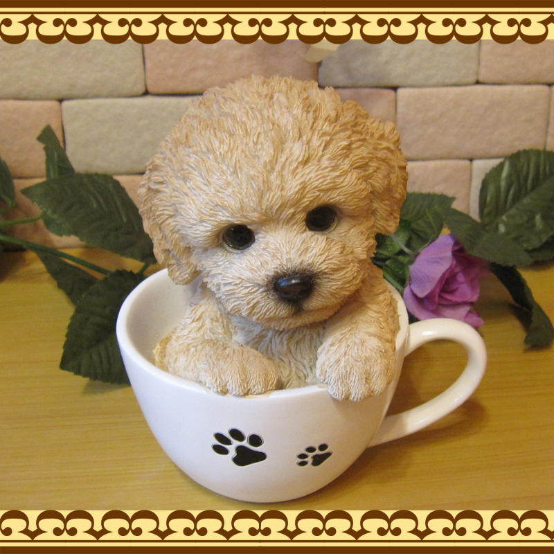 リアルな犬の置物 プードル ティーカップドッグ ａタイプ お部屋のインテリアにお庭のオーナメントとしても 子いぬのフィギア ガーデンニング オブジェ 玄関先 かわいい動物グッズの通販なら 雑貨の森 Ki Ra Ra