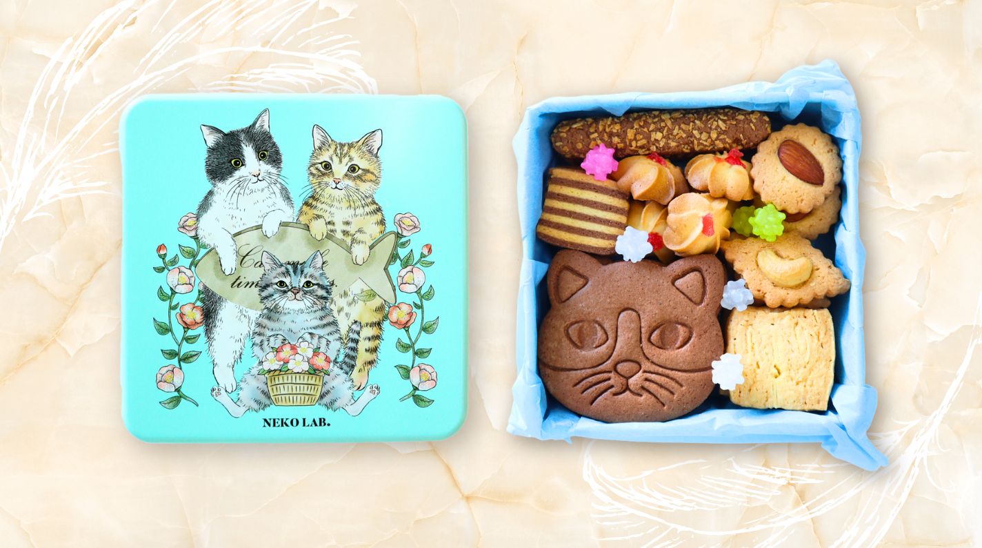 NEW】幸せを呼ぶ青のクッキー缶 | クッキー缶 | NEKOLAB公式オンライン