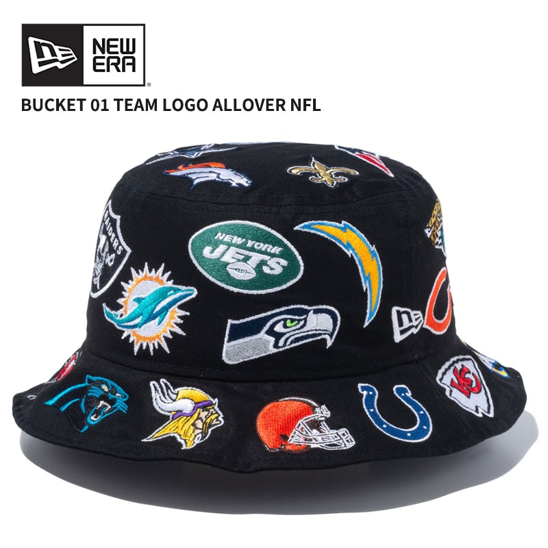 ニュー エラ NEW ERA バケット01 Team Logo Allover NFL ブラック