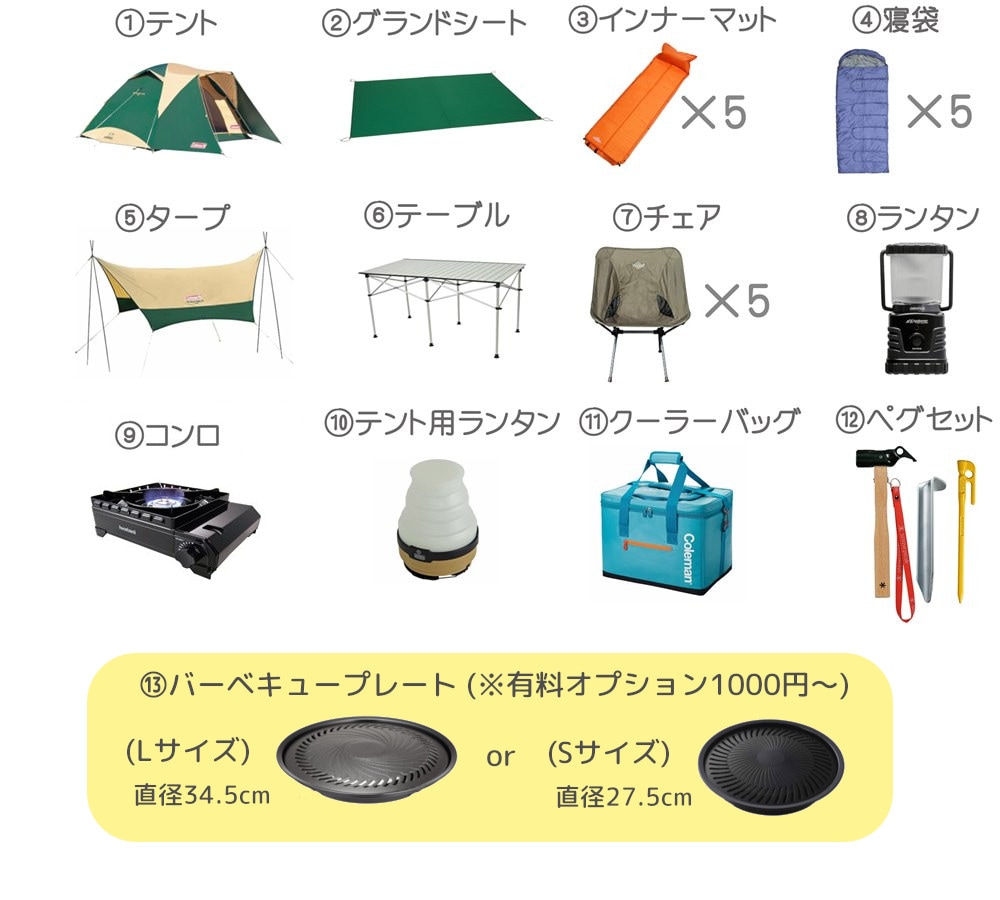 キャンプセットプレミアム５名様用小画像