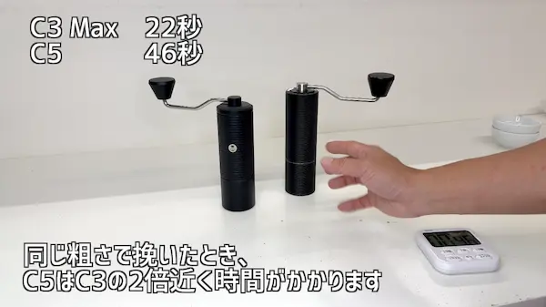 TIME MORE C5 エスプレッソ対応の粒度
