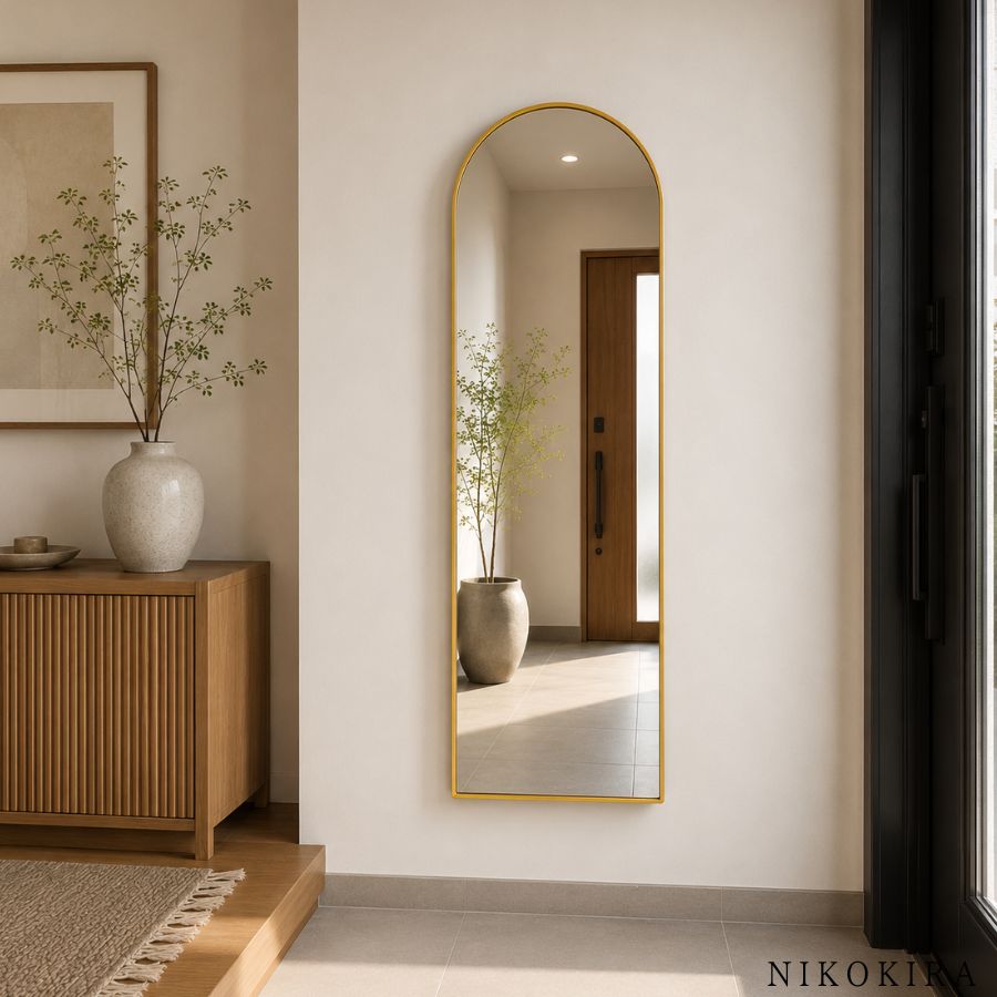 アーチミラー 全身鏡 姿見 スタンドミラー 壁掛け 2WAY 160cm×50cm