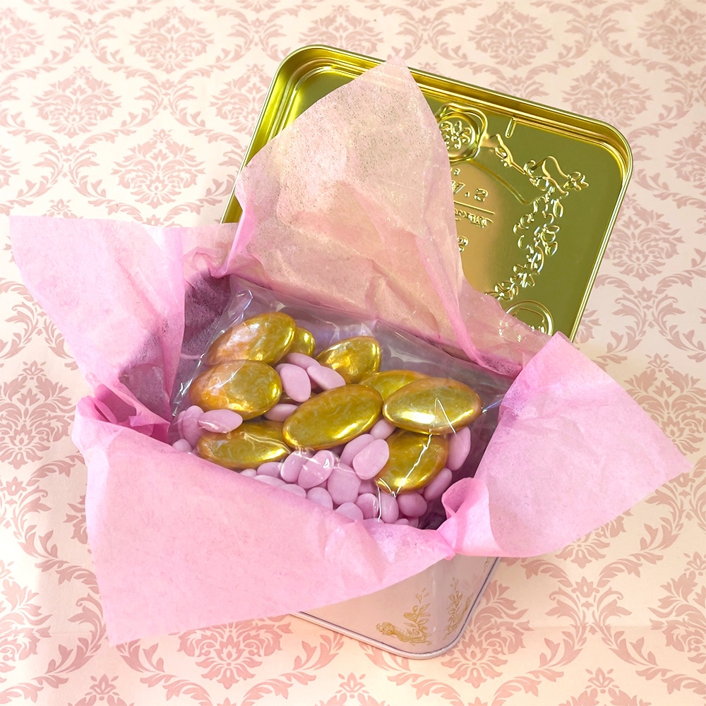 【数量限定】ドラジェ ピンク缶（チョコレート＆マリーアントワネットソフトキャンディー） 100g