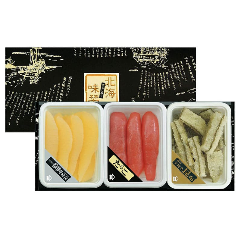 北海味栞 100g 3品【数の子・たらこ・子持ち昆布】箱入 井原水産