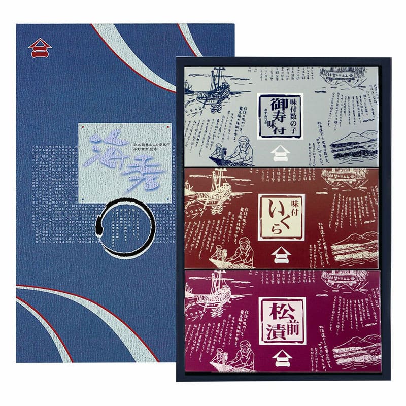 海秀3品【数の子・いくら・松前漬】箱入 井原水産