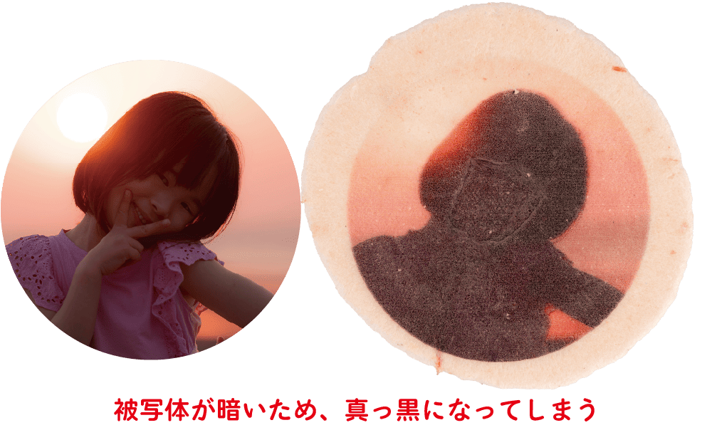 【ＮＧ例２】被写体が暗いため真っ黒になってしまう