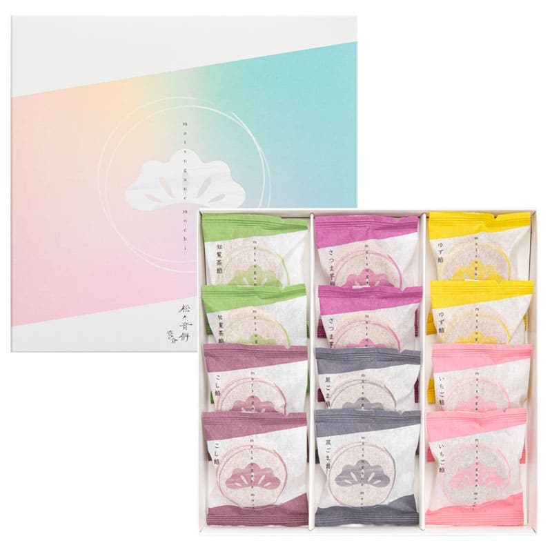 松ヶ音餅〈季節限定：ゆず餡・知覧茶餡・さつま芋餡〉(6種類12個入)