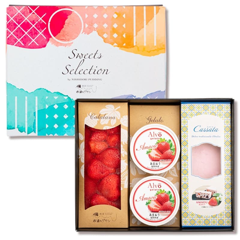 西通りプリン【イチゴ好きの方必見！】あまおうづくしセットイメージ画像