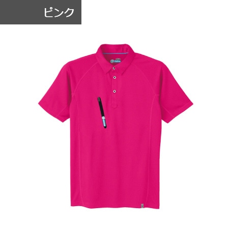 0016/旭蝶/クールコア/半袖ポロシャツ/ピンク