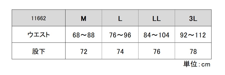11662サイズ表