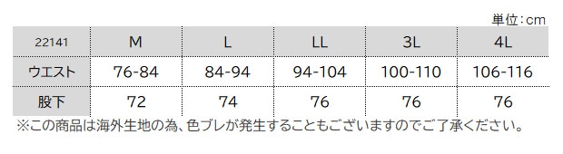 22141サイズ表