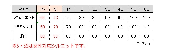 A9075サイズ表