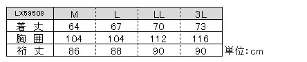 LX59508サイズ表